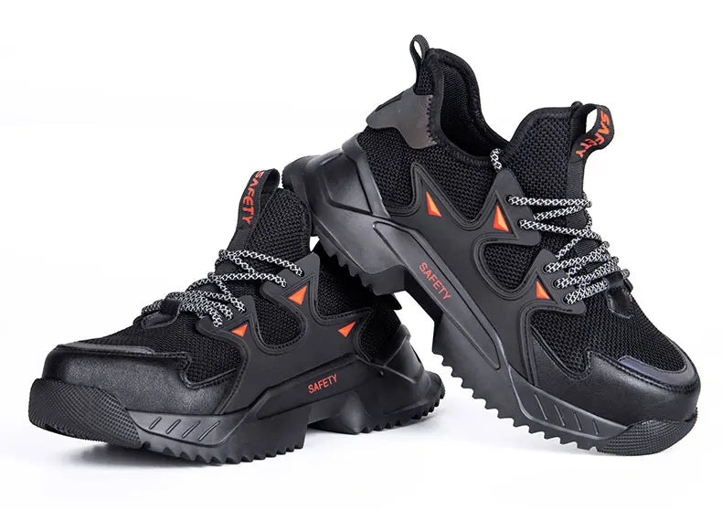 Men's Work Safety Shoes Steel Toe Construction Boots Sneakers Breathable Lightweight Indestructible Industry Shoes Male Footwear