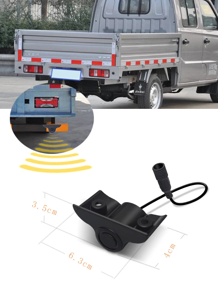 24V Parking Sensor 4 Kit Truck Parktronic Reversing Backup Radar Display For Van Rv Lorry Trailer Detector Voice Beep Alarm Bus