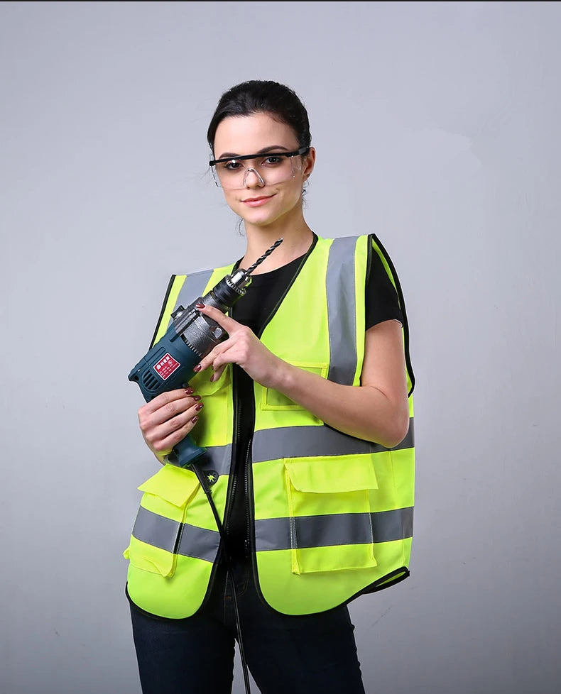 High Visibility Reflective Vest Working Clothes Motorcycle Cycling Sports Outdoor Reflective Safety Clothing Reflective Jacket
