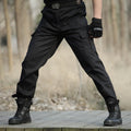 Black Utility Cargo Pants Sweatpants - Durable Work Trousers with Multi-Pockets, Comfort Fit for Outdoor Sports & Daily Casual