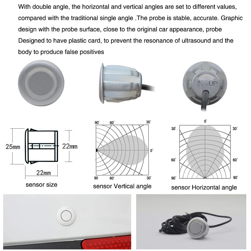 Vehicle Car 8 Parking Sensors System Reverse Backup Radar Front and Rear Assistant Kit Parktronic Auto Distance Detection Beep