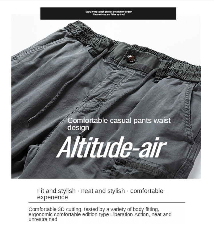 Cargo Pants Men Multi Pocket Causal Pants Men Streetwear Joggers Camouflage Cotton Trousers Men Elastic Waist Ankle Length Pants