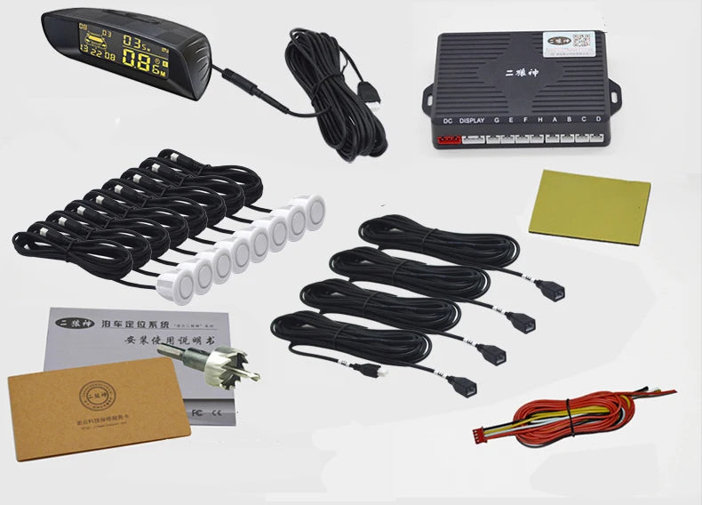 Vehicle Car 8 Parking Sensors System Reverse Backup Radar Front and Rear Assistant Kit Parktronic Auto Distance Detection Beep