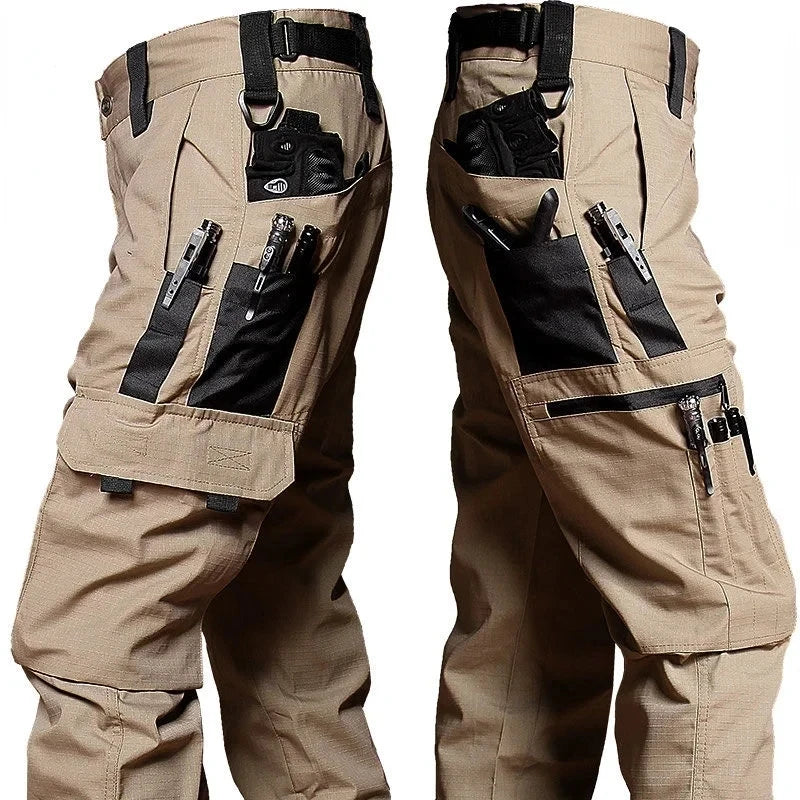 Men's Tactical Workwear Casual Pant Men Waterproof Cargo Pants Multi-pocket Wear-Resistant Outdoor Hiking Training Trousers