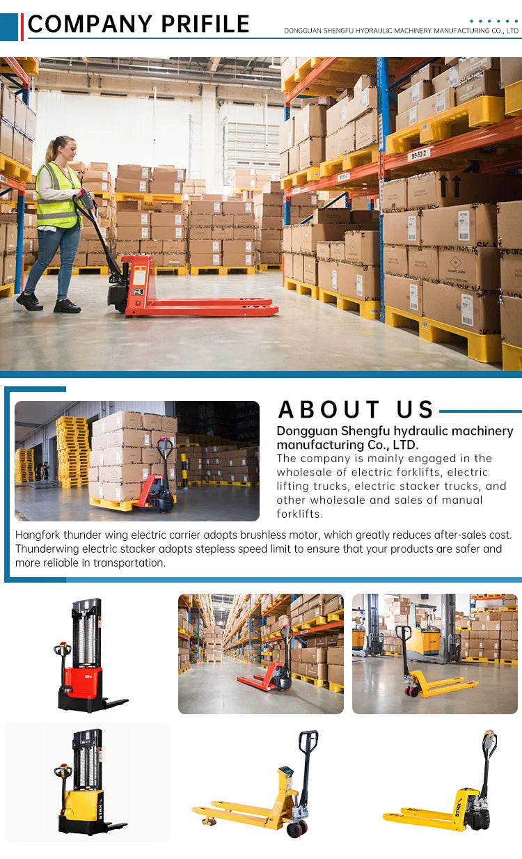 Electric Self-propelled Forklift with a Load Capacity of 1.5 Tons and a Lifting Height of 3 Meters  Electric Stacker Forklift