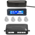Car Reverse Radar Kit 12VDC Vehicle Parking Sensor System 4 Sensors Backup Assist System with LED Distance Display Sound Warning