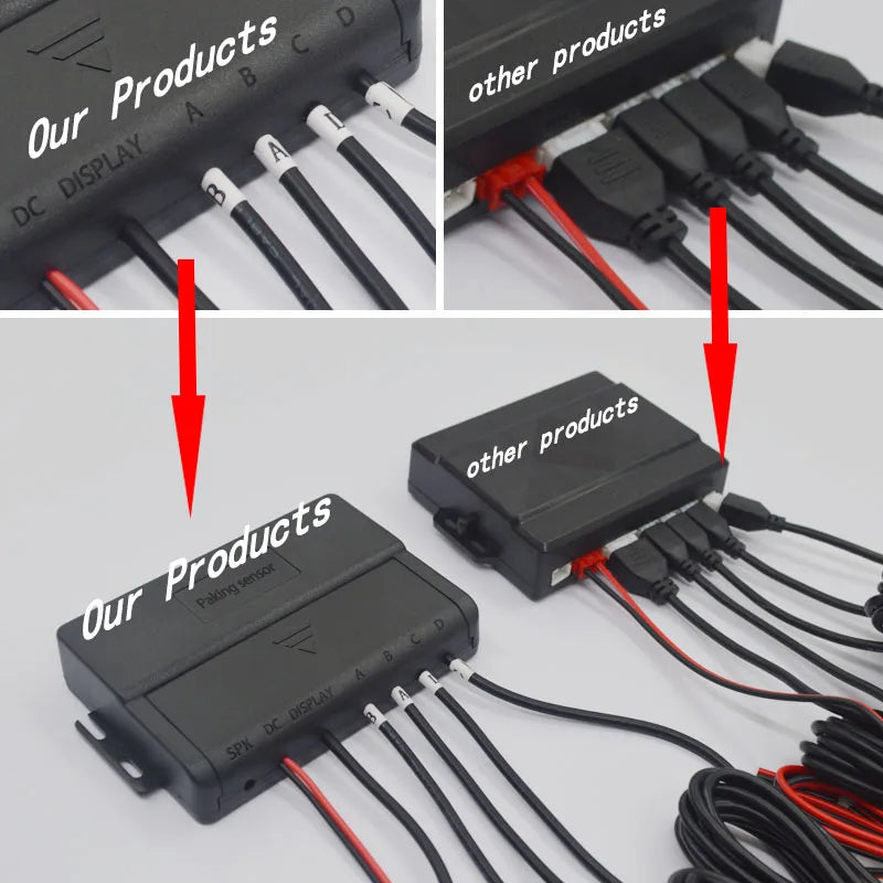 4 Parking Sensors System Backup Radar Reverse  for Car  Auto Vehicle Garage Parktronic Kit Distance Detection Buzzer Warn