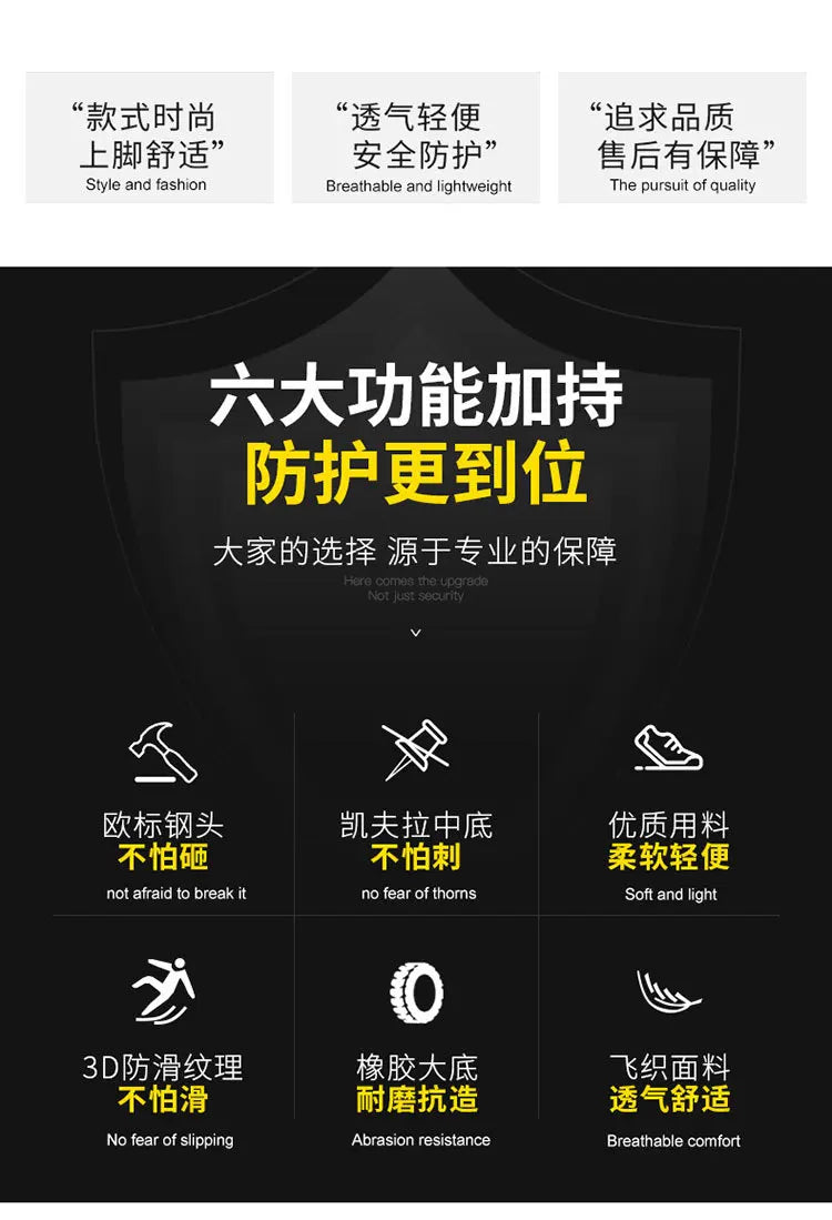 Safety Shoes New Steel-Toed Safety Shoes For Men And Women In Summer  Breathable Lightweight Smash-Proof And Puncture-Proof