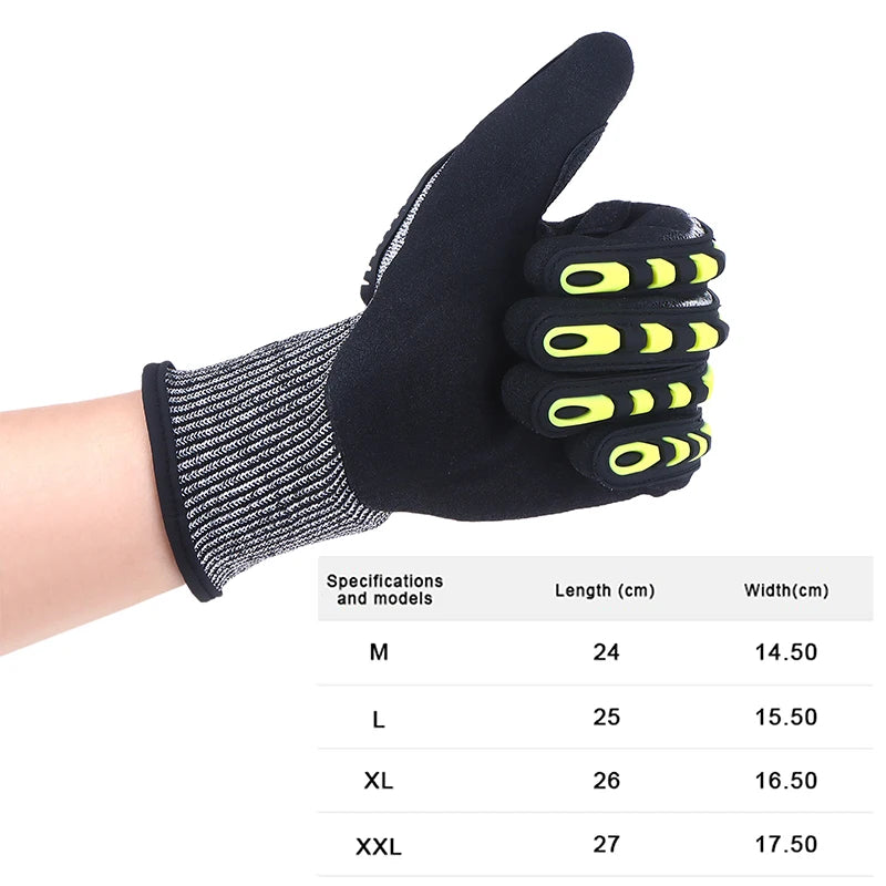 Safety Anti Vibration Safety Work Gloves Wear-resistant And Cut-resistant Mechanics Protective Work Gloves