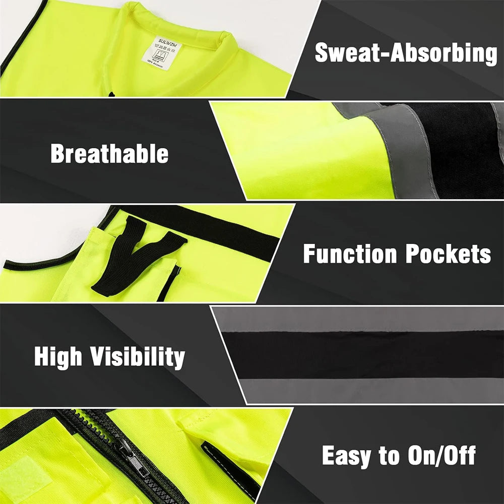 Safety Vest Custom LOGO TEXT High Visibility Working Clothes Construction Work Uniform Engineer Safety Vest