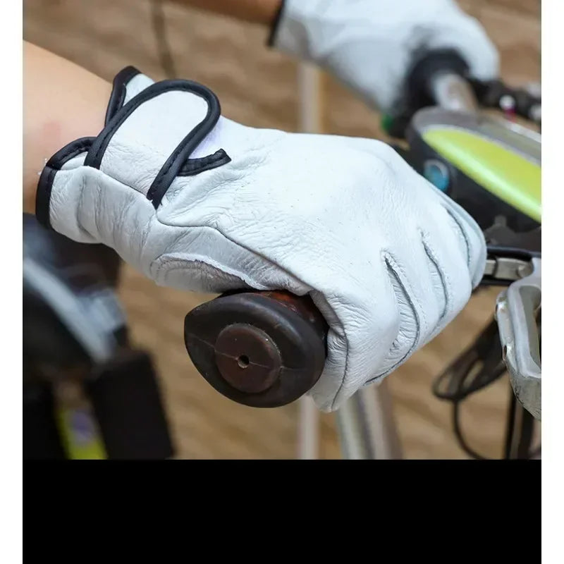 Work gloves sheepskin leather workers work welding safety  garden sports motorcycle driver wear-resistant