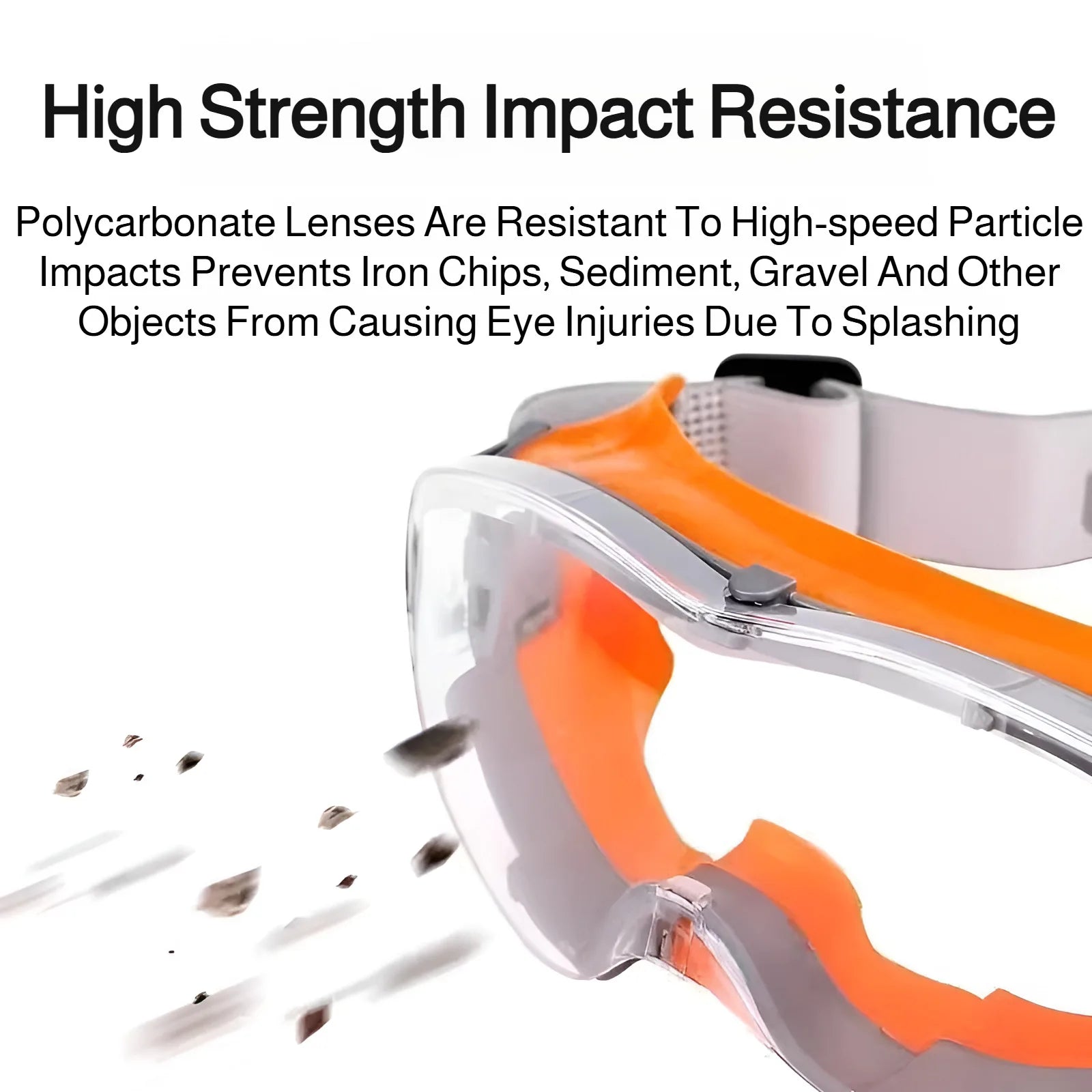 Safety Glasses Anti Fog Protective Eyewear, Splash Proof Dust Proof Windproof Goggles  for Work Lab Industrial, Clear Lens Silic