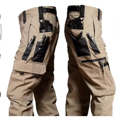 Men's Tactical Workwear Casual Pant Men Waterproof Cargo Pants Multi-pocket Wear-Resistant Outdoor Hiking Training Trousers