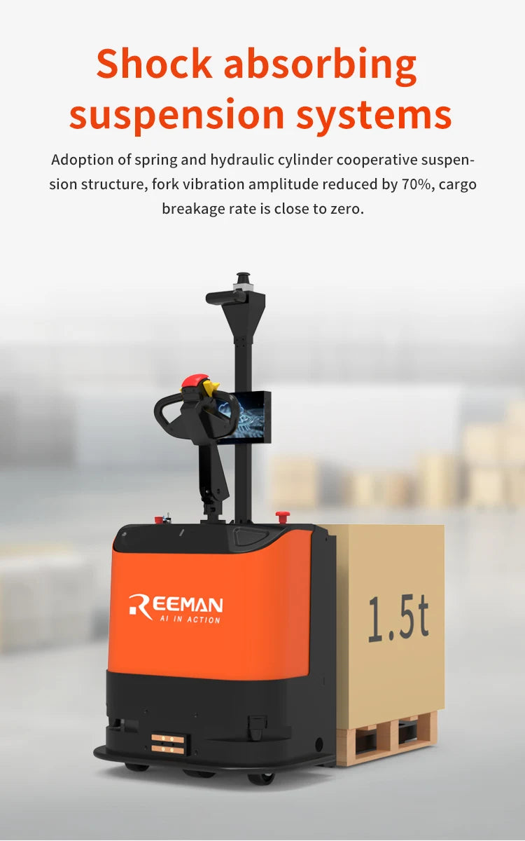Smart Forklift Autonomous Unmanned Forklift 1.5t Electric Pallet Stacker Forklift Robot Warehouse Stacking Truck