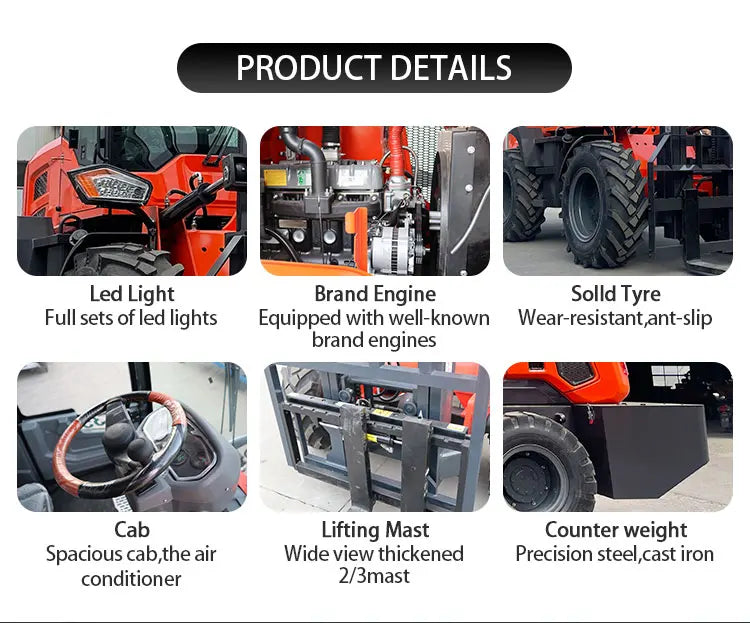 New design 4x4 forklift 3.5 ton free shipping all terrain forklift 5 ton warehouse 3 ton forklift sales with customized