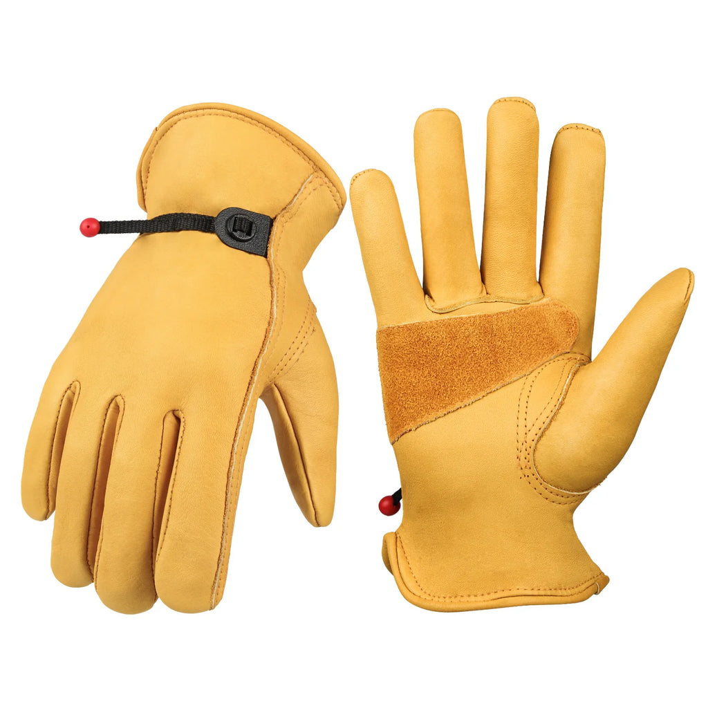 1 Pair Work Gloves Welding Working Gloves Cowhide Leather Palm Safety Protective Garden Mechanical Repaire Gloves Wear-resisting