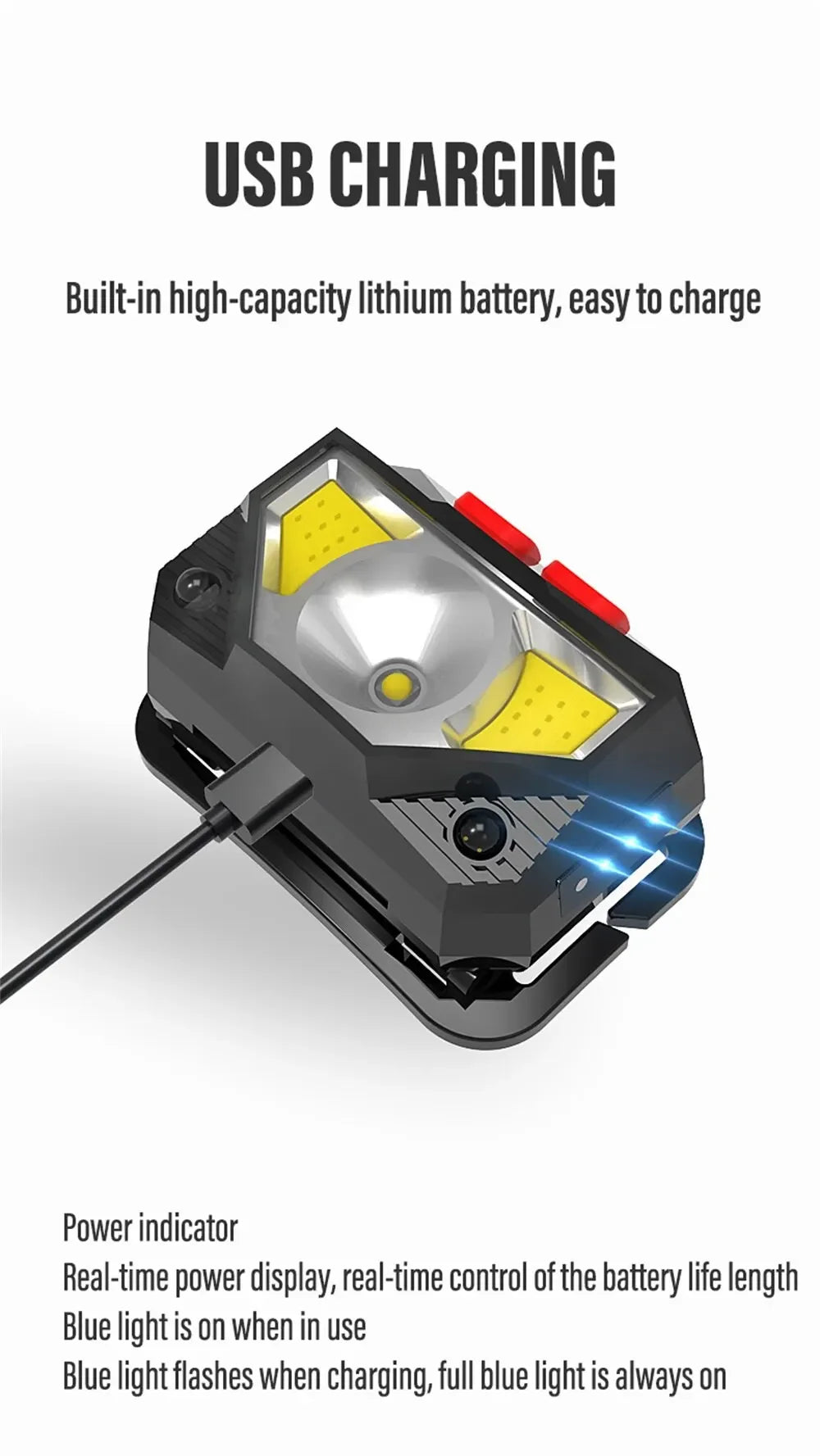Powerful 5 LED Headlamp USB Rechargeable Headlamp Fishing Head Flashlight Waterproof Hunting Camping Outdoor Run Hiking Light