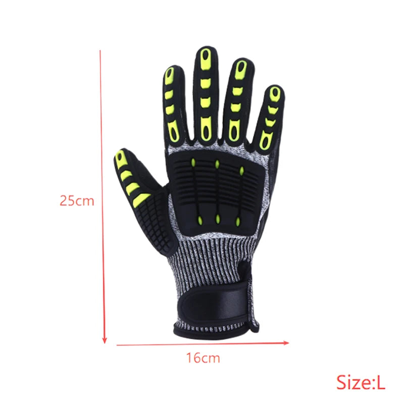 Safety Anti Vibration Safety Work Gloves Wear-resistant And Cut-resistant Mechanics Protective Work Gloves