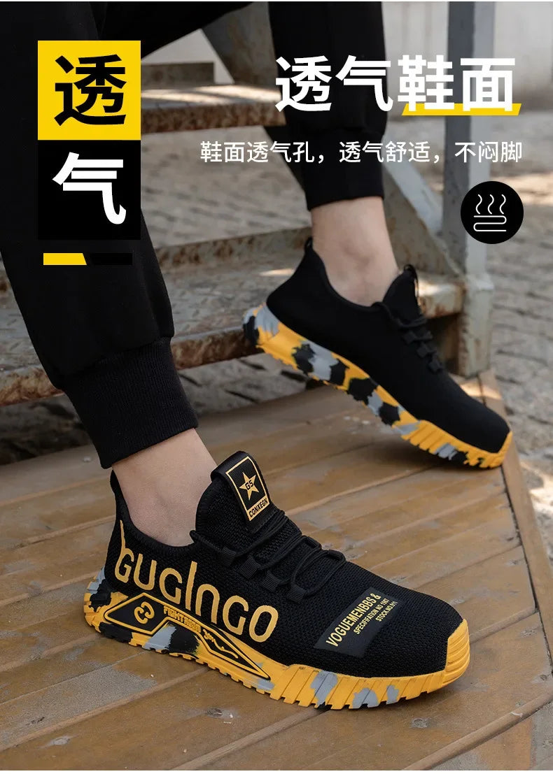 Ankle Boots Safety Shoes with Steel Toe Cap Work Sneakers Men Women Work Shoes Puncture-Proof Work Safety Boots Safety Footwear.