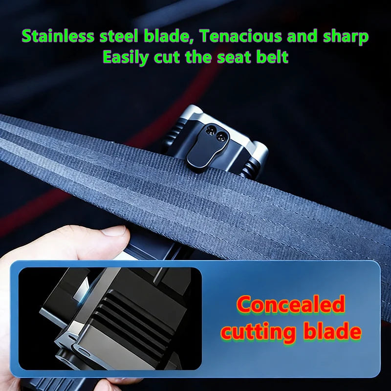 Led Flashlight with Safety Hammer Work Light Emergency Self-Rescue Broken Window Torch USB Rechargeable Tactical Light Lantern