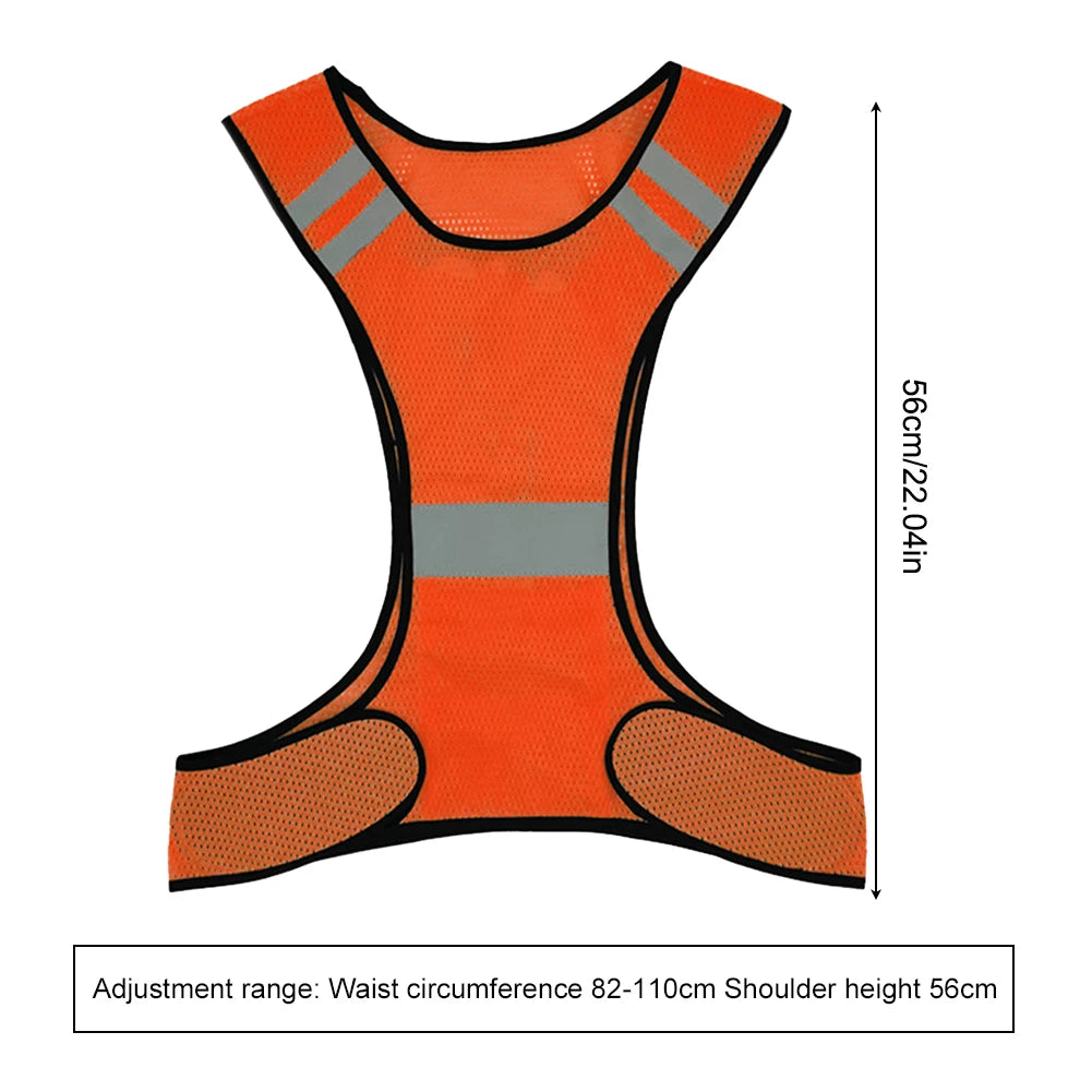 LED Reflective Running Vest Adjustable Elastic Flashing LED High Visibility Reflective Vest Cycling Security Vest for Running an