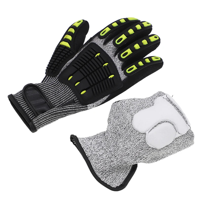 Safety Anti Vibration Safety Work Gloves Wear-resistant And Cut-resistant Mechanics Protective Work Gloves