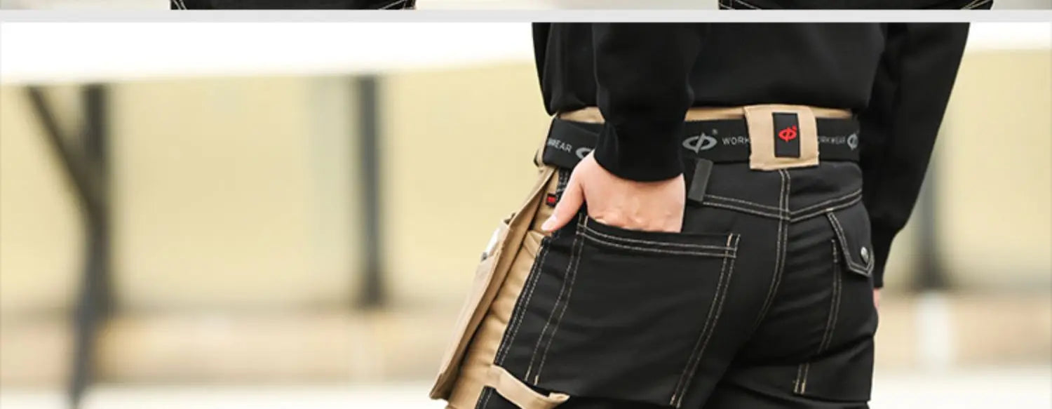 Cotton Working Pants Men Workwear Multi Pockets Cargo Pants Work Trousers Men with Knee Pads Workers Electrician Pants