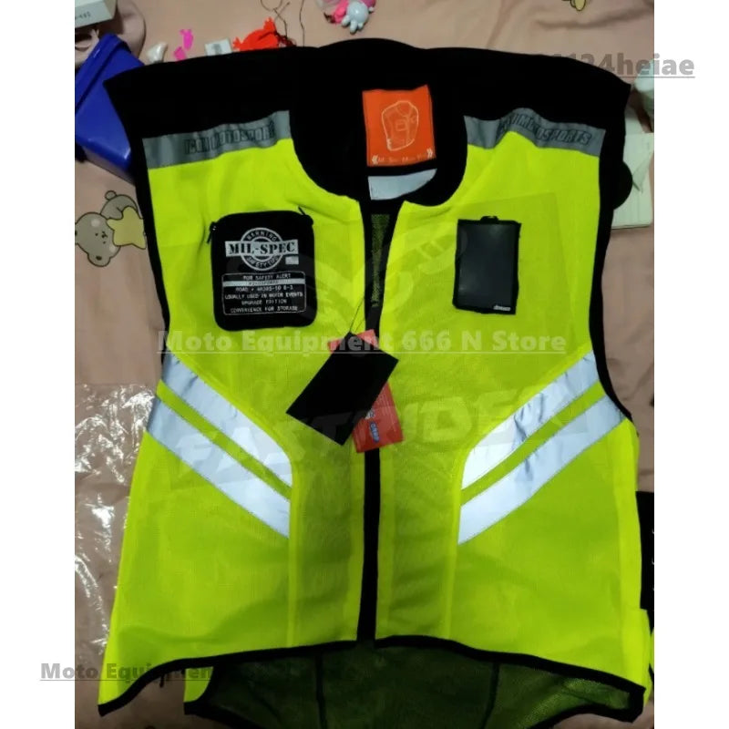 Motorcycle Safety Riding Suit Reflective Vest Motorcycle Cooling Vest Motorcycle Travel Night Fluorescent Breathable Biker Vest