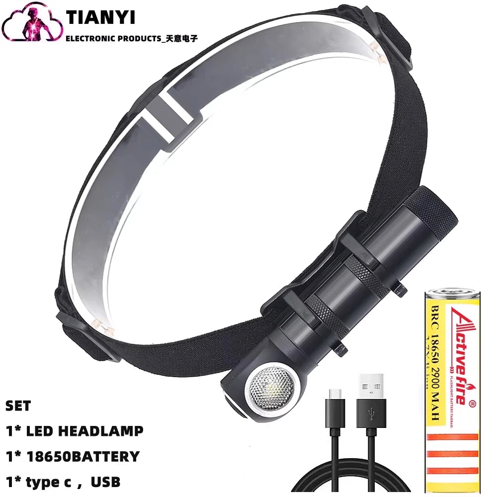 High-brightness outdoor corner headlamp with strong light, made of aluminum alloy and waterproof, suitable for camping or mainte