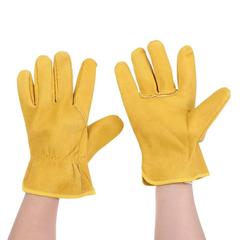 Work Gloves Sheepskin Leather Workers Work Welding Safety Protection Garden Sports Motorcycle Driver Wear-resistant Gloves