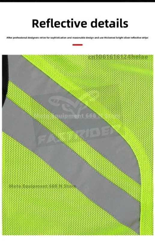 Motorcycle Safety Riding Suit Reflective Vest Motorcycle Cooling Vest Motorcycle Travel Night Fluorescent Breathable Biker Vest
