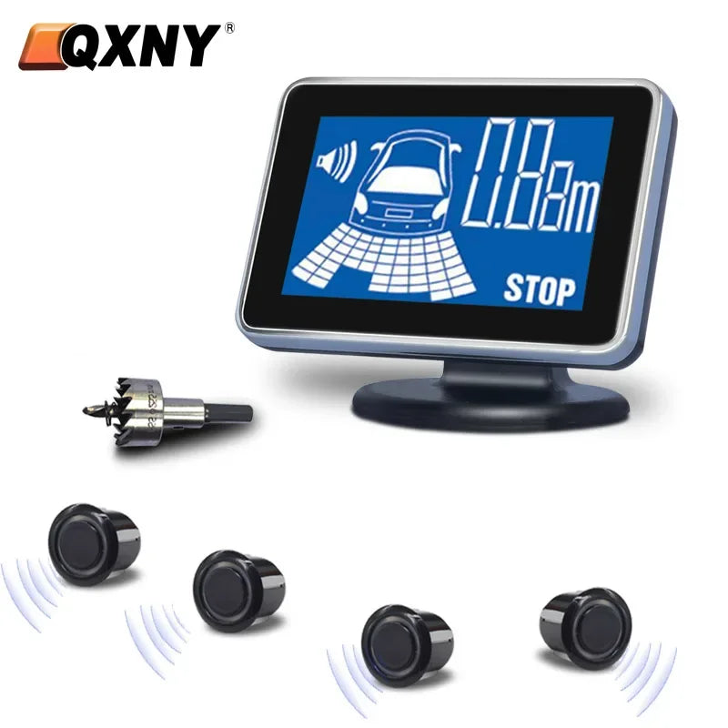 4 Parking Sensors System Backup Radar Reverse  for Car  Auto Vehicle Garage Parktronic Kit Distance Detection Buzzer Warn