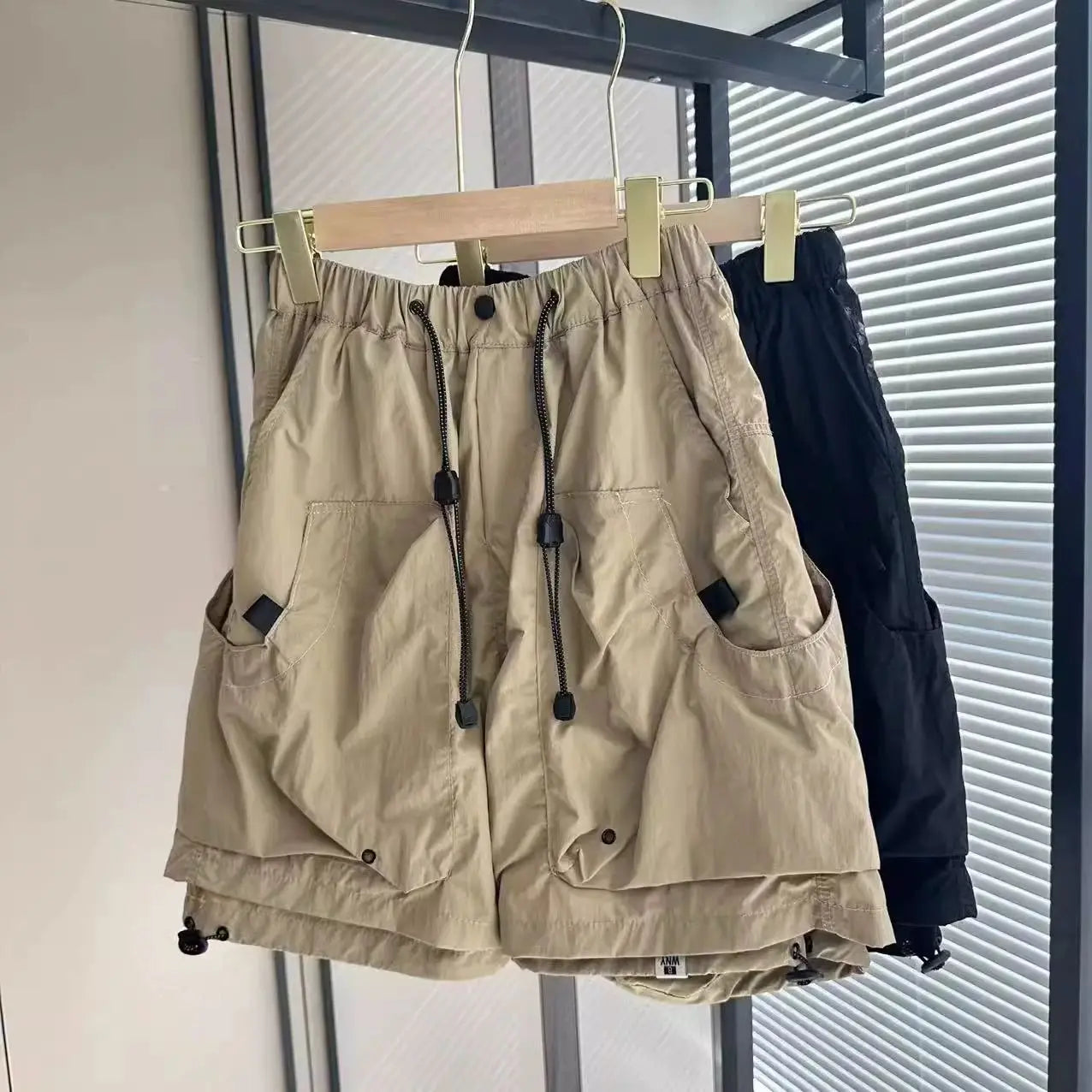 Cargo Shorts Men's Summer Loose Straight Casual Knee Length Pants Vintage Drawstring Running Sweatpants for Men Trend Streetwear