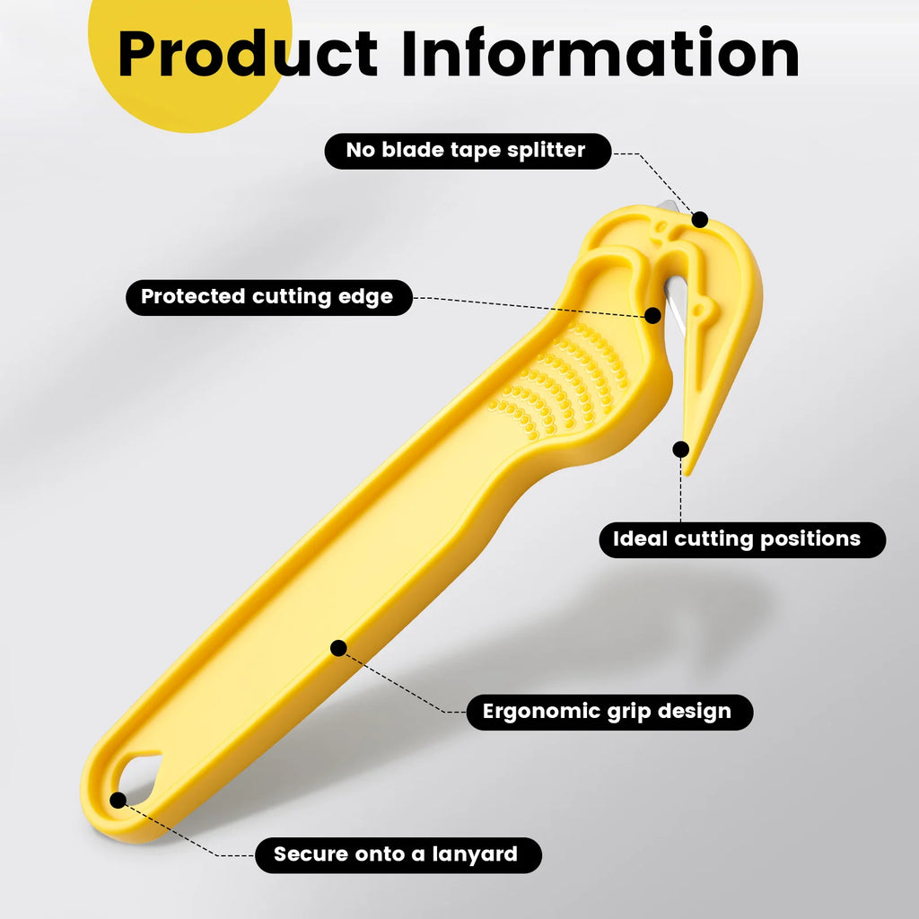 20/10 Pcs Film Safety Cutter Efficient Safety Box Cutters Multi-functional Package Opener Tools Tape Splitter for Shrink Wrap