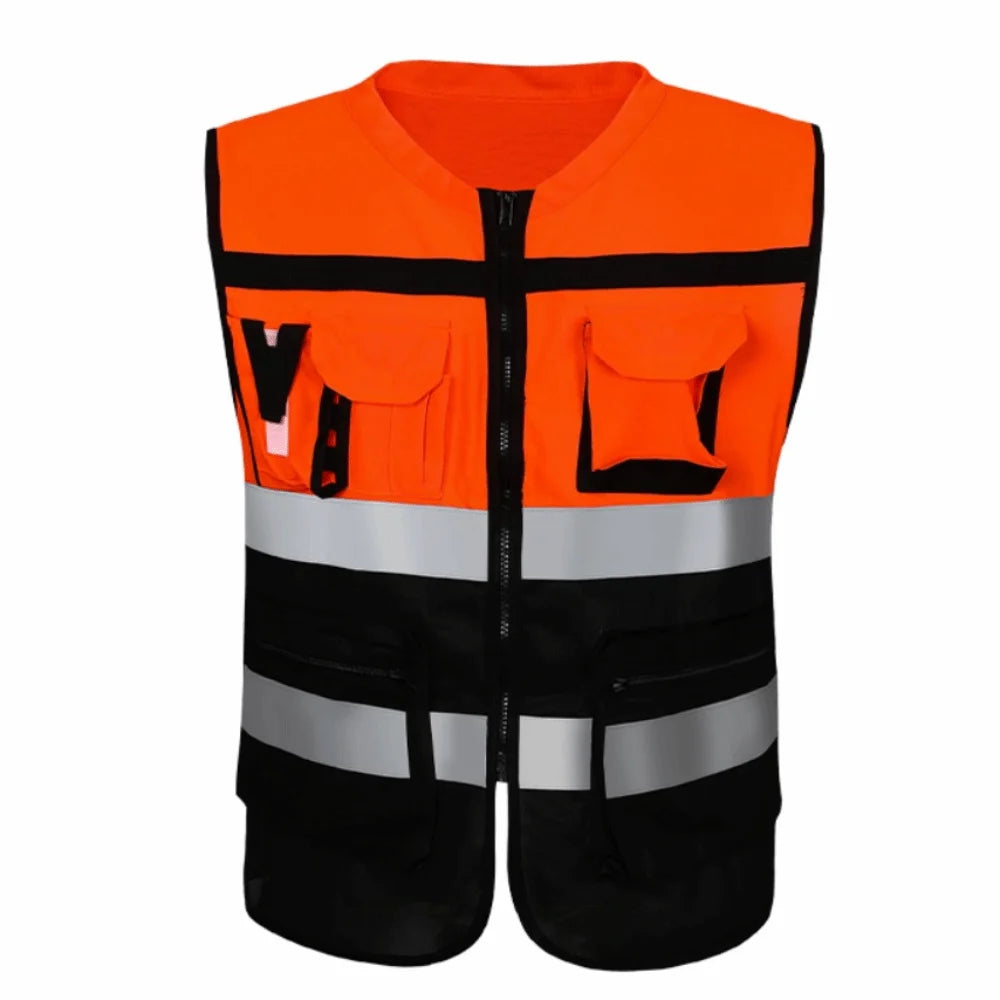 High Visibility Reflective Vest Warning One Size Outdoor Safety Clothing with Pocket Security Construction Clothes Sports