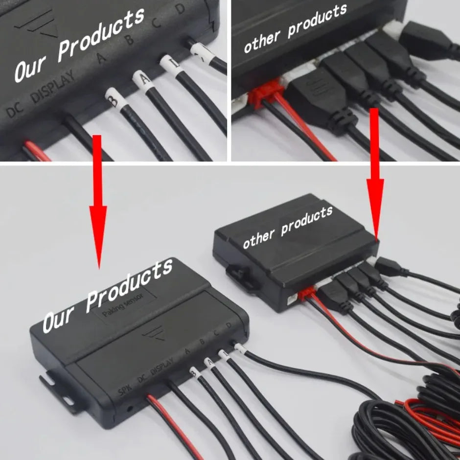 4 Parking Sensors System Backup Radar Reverse  for Car  Auto Vehicle Garage Parktronic Kit Distance Detection Buzzer Warn