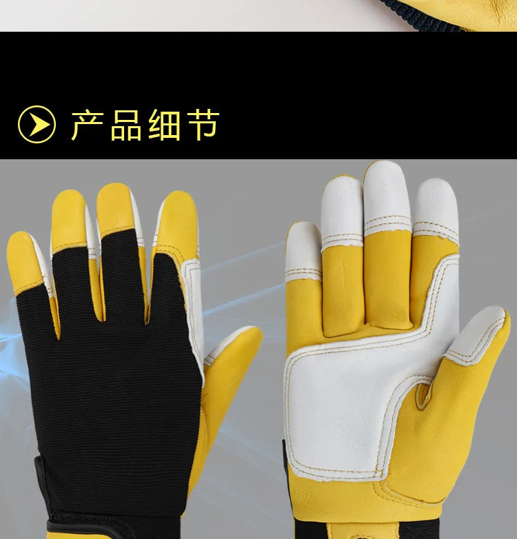 1 Pair Safety Work Gloves Builder Gloves Gardening Gloves Light-Duty Mechanic Gloves  Sheepskin Works Gloves for M/L/XL/XXL