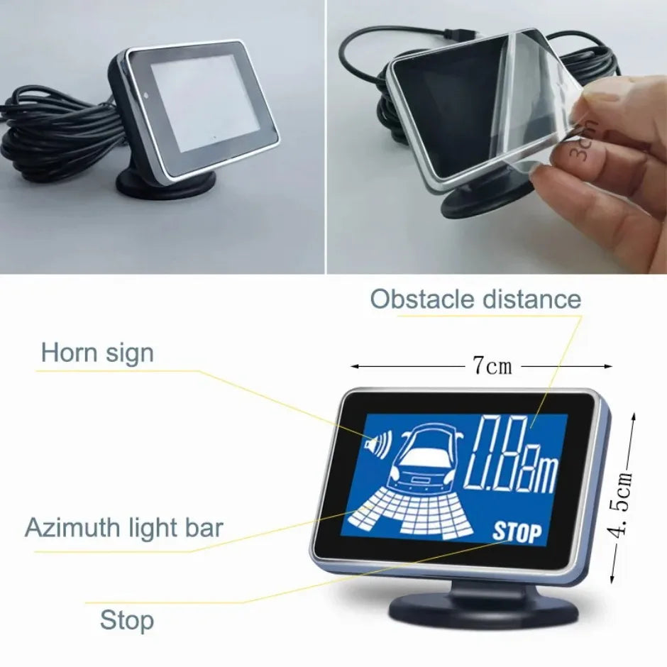 4 Parking Sensors System Backup Radar Reverse  for Car  Auto Vehicle Garage Parktronic Kit Distance Detection Buzzer Warn