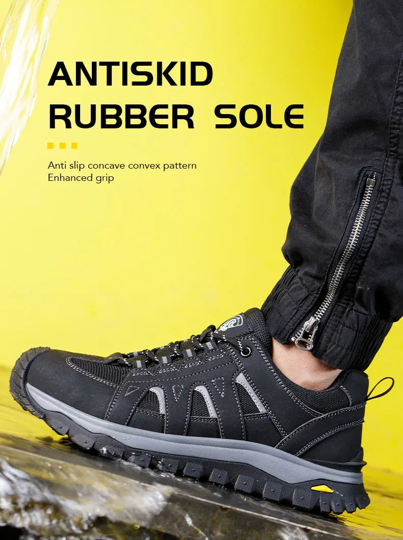 Steel Toe Safety Shoes Men Work Safety Boots Lightweight Breathable Comfortable Sneakers Men Boots Slip-resistant shoes