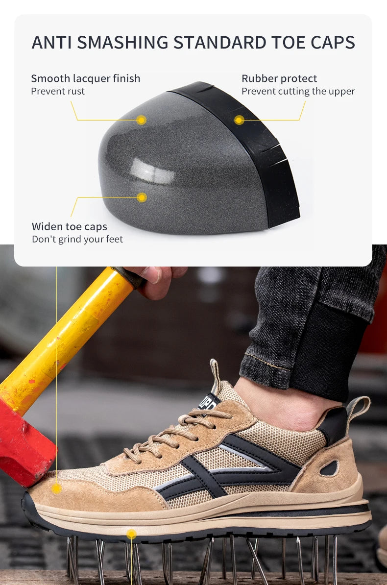 Safety Boots Working Shoes For Men Steel Toe Lightweight Footwear Security