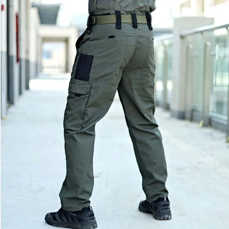 Men's Tactical Workwear Casual Pant Men Waterproof Cargo Pants Multi-pocket Wear-Resistant Outdoor Hiking Training Trousers