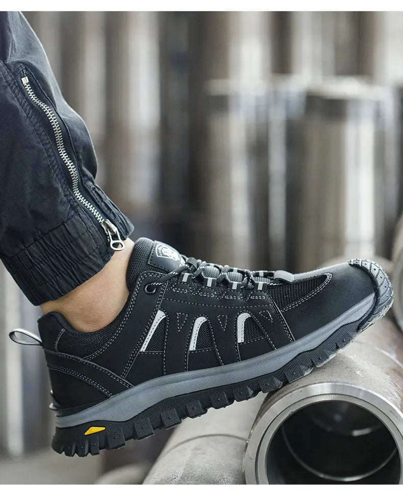 Steel Toe Safety Shoes Men Work Safety Boots Lightweight Breathable Comfortable Sneakers Men Boots Slip-resistant shoes