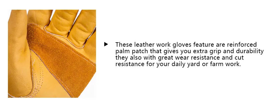 1 Pair Work Gloves Welding Working Gloves Cowhide Leather Palm Safety Protective Garden Mechanical Repaire Gloves Wear-resisting