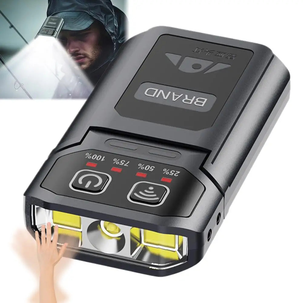 LED Headlamp Clip On Cap Hat Light Head Torch Fishing Camping Lamp USB Rechargeable Head Lamp Portable Lighting Headlight