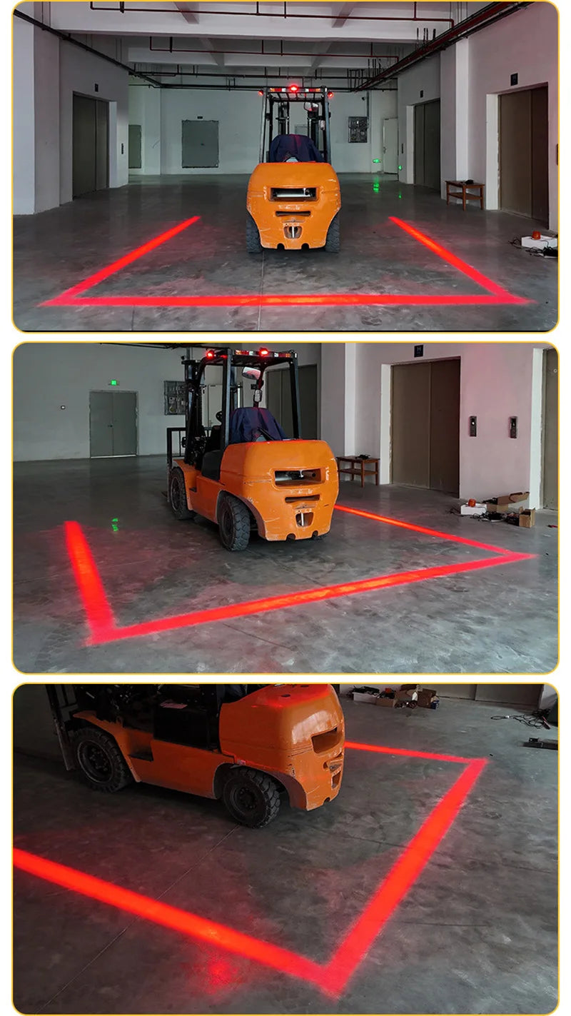 Forklift LED Safety Light 12V-80V Wide Boundary Warning Light |Linear Red Zone Projection for AGV, Construction & Warehouse Use