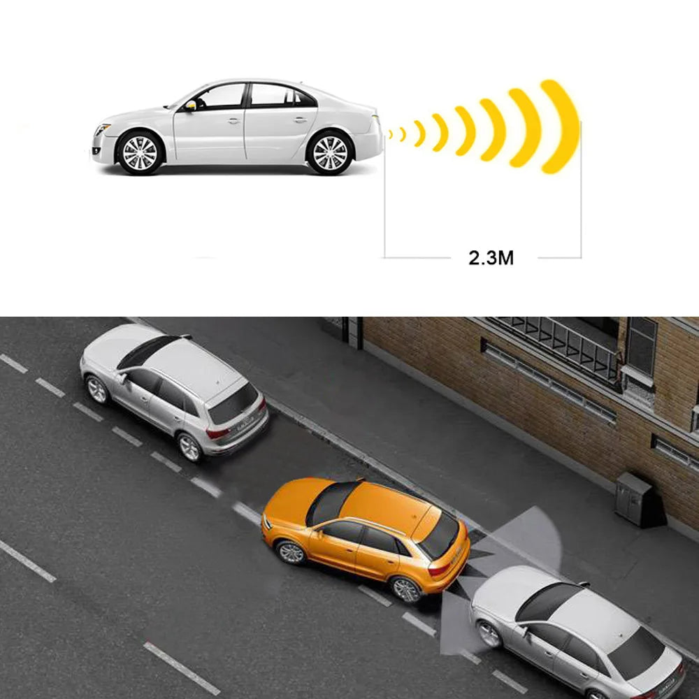 4 Parking Sensors System Backup Radar Reverse  for Car  Auto Vehicle Garage Parktronic Kit Distance Detection Buzzer Warn