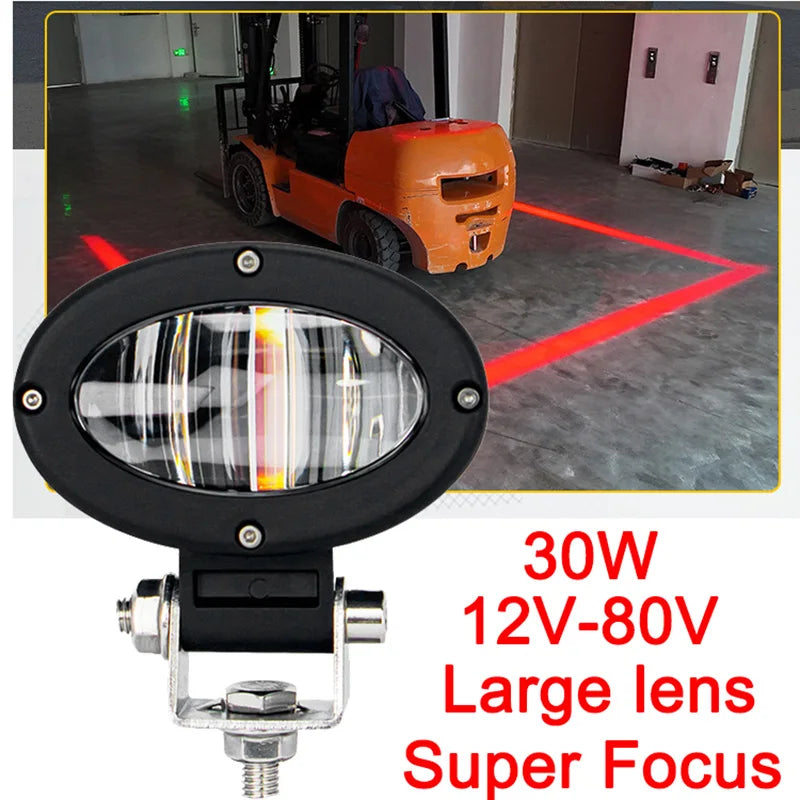 Forklift LED Safety Light 12V-80V Wide Boundary Warning Light |Linear Red Zone Projection for AGV, Construction & Warehouse Use