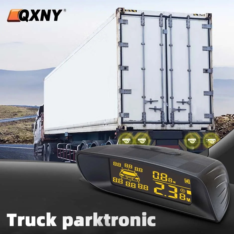 24V Parking Sensor 4 Kit Truck Parktronic Reversing Backup Radar Display For Van Rv Lorry Trailer Detector Voice Beep Alarm Bus