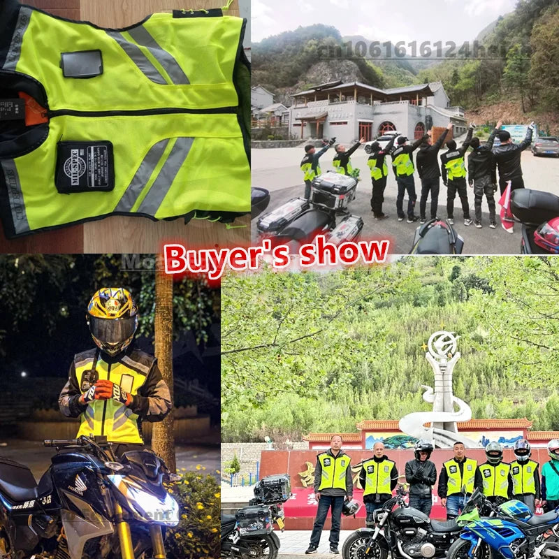 Motorcycle Safety Riding Suit Reflective Vest Motorcycle Cooling Vest Motorcycle Travel Night Fluorescent Breathable Biker Vest
