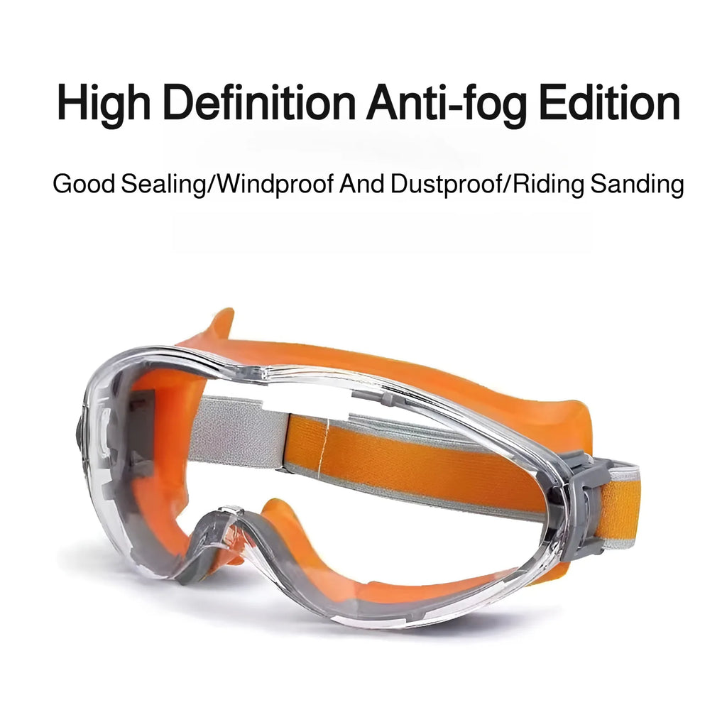 Safety Glasses Anti Fog Protective Eyewear, Splash Proof Dust Proof Windproof Goggles  for Work Lab Industrial, Clear Lens Silic